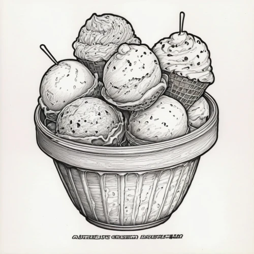 sno-ball,sundaes,colander,snowballs,sno balls,ice cream maker,bourbon ball,ice cream parlor,basket of fruit,grilled food sketches,basket of apples,knödel,food line art,rum ball,muffins,ice-cream,variety of ice cream,coconut balls,basket with apples,fruit bowl,Illustration,Black and White,Black and White 06