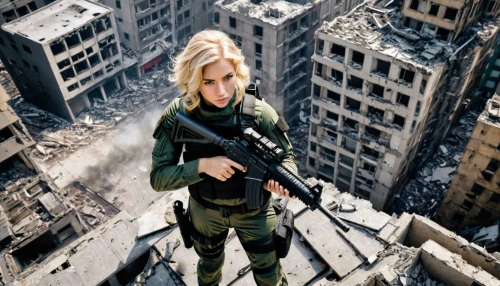 woman holding gun,girl with gun,ballistic vest,girl with a gun,mercenary,above the city,drone operator,sniper,iq,snipey,kalashnikov,action film,operator,agent,femme fatale,nypd,shooter game,holding a gun,war correspondent,captain marvel,Photography,Black and white photography,Black and White Photography 01