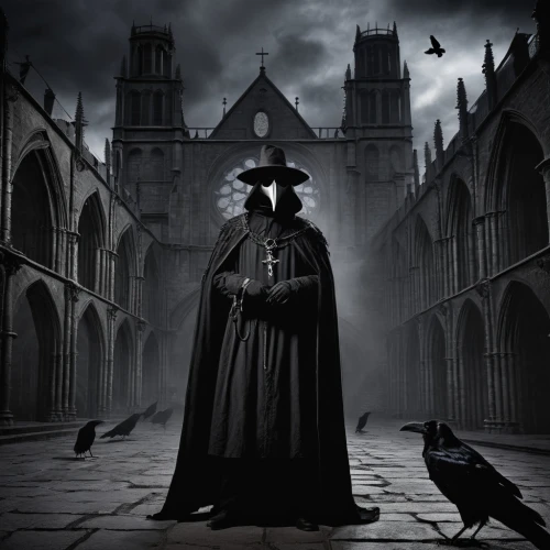 gothic woman,gothic portrait,dark gothic mood,gothic,king of the ravens,haunted cathedral,murder of crows,gothic style,corvidae,grim reaper,gothic fashion,corvus,gothic architecture,grimm reaper,dance of death,dark art,witch house,crow queen,raven bird,jackdaw,Photography,Black and white photography,Black and White Photography 11