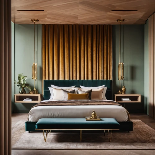 chaise lounge,bedroom,interiors,soft furniture,modern room,modern decor,sofa bed,boutique hotel,guest room,gold wall,four-poster,contemporary decor,sleeping room,luxurious,casa fuster hotel,waterbed,danish furniture,blue room,interior design,bed,Photography,General,Realistic