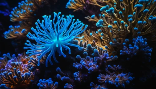 blue anemone,bubblegum coral,coral guardian,bioluminescence,coral reef,feather coral,blue anemones,coral,coral fingers,soft corals,anemonin,deep coral,coral-like,ray anemone,soft coral,sea anemone,aquarium lighting,underwater background,hard corals,corals,Photography,General,Fantasy