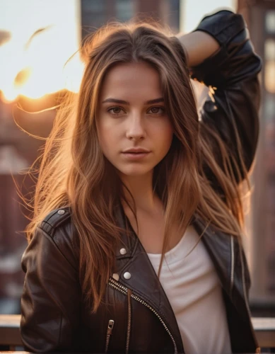 burning hair,leather jacket,portrait photography,young woman,portrait photographers,portrait background,management of hair loss,beautiful young woman,pretty young woman,female model,girl portrait,teen,layered hair,model beauty,smooth hair,attractive woman,romantic look,model-a,woman portrait,girl in t-shirt,Photography,General,Cinematic