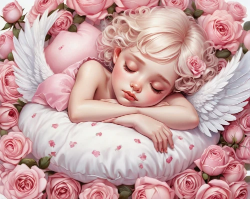 sleeping rose,the sleeping rose,rose sleeping apple,little angel,little angels,crying angel,cupid,cherub,child fairy,sleeping beauty,angel,angel girl,fallen angel,sleeping,little girl fairy,rosa 'the fairy,sleeping apple,flower fairy,love angel,zzz,Illustration,Abstract Fantasy,Abstract Fantasy 11