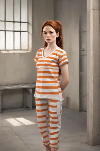 prisoner,prison,horizontal stripes,onesie,pajamas,jumpsuit,stripped leggings,mime,detention,mime artist,pjs,in custody,onesies,auschwitz 1,clementine,nora,criminal,arbitrary confinement,coveralls,girl in overalls,Photography,Realistic