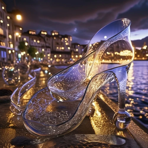 cinderella shoe,high heeled shoe,decanter,sandglass,stiletto-heeled shoe,glass yard ornament,glass vase,crystal glass,fisherman sandal,glass ornament,monaco,cinderella,glass series,light art,message in a bottle,glass decorations,high heel shoes,achille's heel,constellation swan,waterfront,Photography,General,Realistic