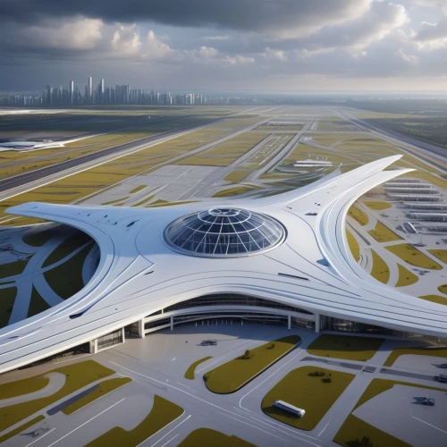 futuristic architecture,futuristic art museum,transport hub,futuristic landscape,helipad,abu-dhabi,abu dhabi,airport terminal,solar cell base,sky space concept,dhabi,roof domes,doha,united arab emirates,air transport,supersonic transport,smart city,dubai,tianjin,millenium falcon,Photography,General,Sci-Fi