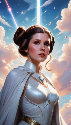 princess leia,cg artwork,star mother,republic,imperial,sw,jedi,cg,lightsaber,custom portrait,collectible card game,angel moroni,empire,goddess of justice,clone jesionolistny,magnificent,force,star wars,imperial crown,starwars,Conceptual Art,Fantasy,Fantasy 03