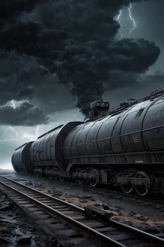 tank cars,through-freight train,freight trains,tank wagons,freight train,container train,mixed freight train,freight car,diesel train,heavy goods train locomotive,freight locomotive,ghost locomotive,pipeline transport,railroad car,rail transport,dark cloud,train car,merchant train,rail traffic,railroads,Conceptual Art,Fantasy,Fantasy 33