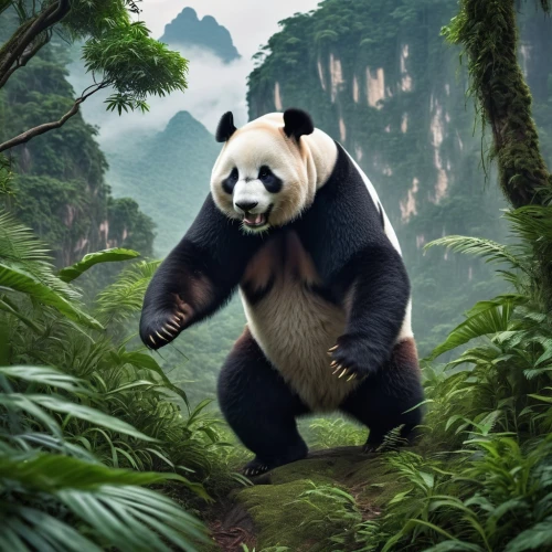 giant panda,chinese panda,panda bear,pandabear,panda,pandas,bamboo,kawaii panda,french tian,hanging panda,kung fu,digital compositing,oliang,po,little panda,photoshop manipulation,xing yi quan,kung,panda cub,kawaii panda emoji,Photography,General,Realistic