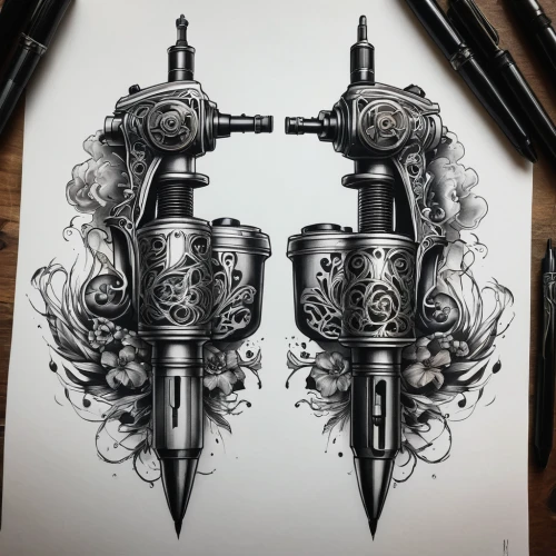 steampunk gears,pencil art,revolvers,steampunk,two pipes,biomechanical,rolls-royce,ballpoint pen,pen drawing,mechanical,smoke art,pencil drawings,mechanical pencil,gears,valves,revolver,biro,handdrawn,pair of dumbbells,spray cans,Conceptual Art,Fantasy,Fantasy 12