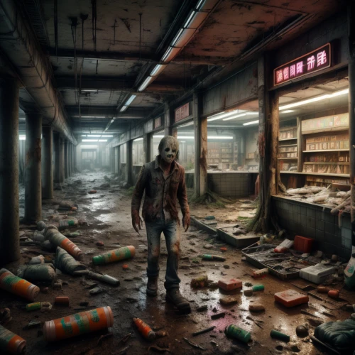 kowloon city,post apocalyptic,shopkeeper,abandoned room,warehouse,abandoned,abandoned factory,warehouseman,lost place,abandoned places,abandoned place,disused,derelict,post-apocalypse,croft,convenience store,empty factory,blind alley,underground,lost places