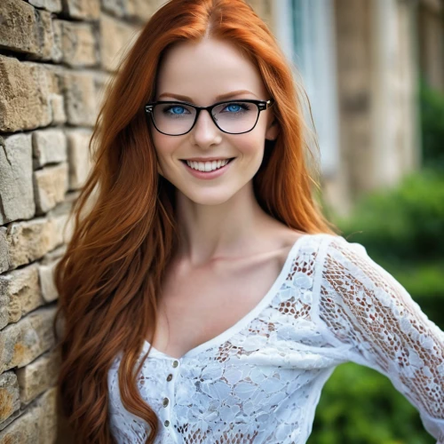 with glasses,lace round frames,glasses,reading glasses,silver framed glasses,ginger rodgers,redhair,spectacles,red green glasses,redheaded,redhead,red-haired,redheads,red hair,eye glasses,color glasses,red head,maci,specs,beautiful young woman,Photography,General,Realistic