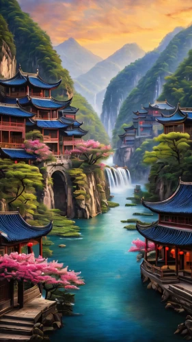 chinese art,oriental painting,world digital painting,fantasy landscape,landscape background,chinese architecture,yunnan,guizhou,japan landscape,oriental,river landscape,asian architecture,mountainous landscape,chinese temple,mountain landscape,south korea,chinese background,wuyi,danyang eight scenic,tigers nest,Photography,General,Commercial