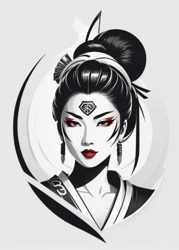 geisha,geisha girl,mulan,katana,wuchang,zui quan,widowmaker,oriental princess,oriental girl,samurai,shimada,japanese icons,taijitu,japanese character,chinese icons,goki,oriental,dribbble,vector illustration,kitsune,Unique,Design,Logo Design