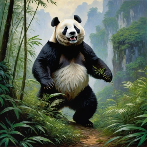 pandabear,chinese panda,giant panda,panda bear,panda,kung fu,pandas,kawaii panda,bamboo,hanging panda,kung,xing yi quan,po,wu,aaa,anthropomorphized animals,oliang,kungfu,pandoro,forest animal,Art,Artistic Painting,Artistic Painting 04