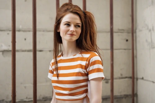 horizontal stripes,girl in t-shirt,striped background,long-sleeved t-shirt,redhead doll,isolated t-shirt,liberty cotton,wood daisy background,in a shirt,realdoll,pippi longstocking,stripes,wooden mannequin,photo session in torn clothes,redheaded,mary jane,cotton top,tshirt,female model,clary,Photography,Natural