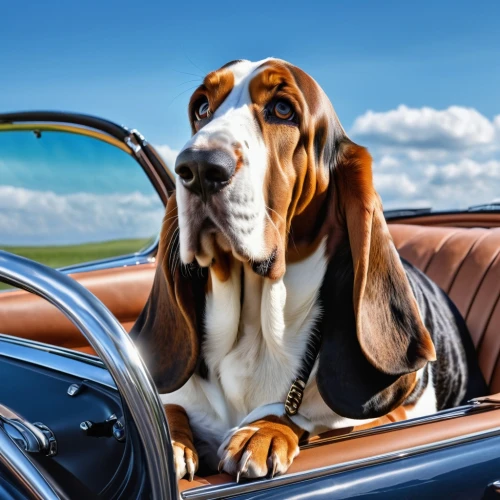 basset hound,basset bleu de gascogne,coonhound,english coonhound,automobile hood ornament,scent hound,bloodhound,hood ornament,dog photography,estonian hound,treeing walker coonhound,hound dogs,american foxhound,dog-photography,oldtimer car,eurohound,bavarian mountain hound,artois hound,bassett,finnish hound,Photography,General,Realistic