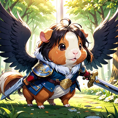 gryphon,griffon bruxellois,guineapig,guinea pig,griffin,bird robin,pegasus,bard,atlas squirrel,forest king lion,merlin,petit basset griffon vendéen,king charles spaniel,caique,ori-pei,cupid,uriel,cupido (butterfly),dog angel,guinea pigs,Anime,Anime,Traditional