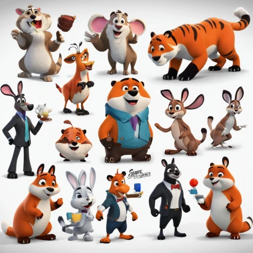 plush figures,fox stacked animals,rodentia icons,stuffed animals,plush toys,animal stickers,ccc animals,stuffed toys,animal balloons,madagascar,villagers,furta,characters,anthropomorphized animals,animal icons,round animals,cartoon people,retro cartoon people,character animation,cartoon forest,Unique,Design,Character Design