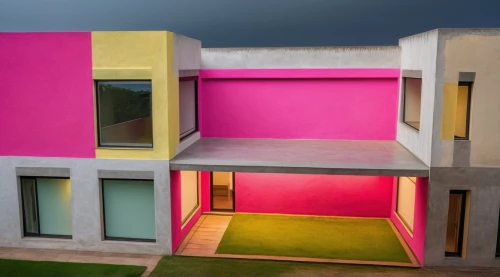 cubic house,cube stilt houses,colorful facade,cube house,3d rendering,modern architecture,render,model house,build by mirza golam pir,pink squares,modern house,3d render,doll house,housebuilding,frame house,dunes house,habitat 67,block balcony,opaque panes,dolls houses,Photography,General,Natural