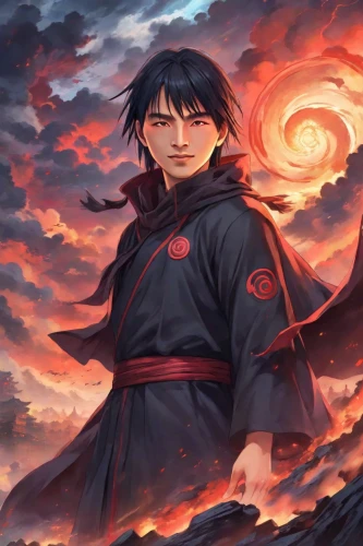 nine-tailed,naruto,flame spirit,sensei,fire background,sōjutsu,rising sun,yi sun sin,kenjutsu,monsoon banner,shinigami,howl,red banner,cg artwork,dragon slayer,fire kite,sakura background,red lantern,fire red eyes,iaijutsu,Digital Art,Anime