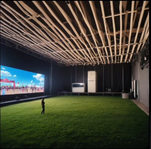 indoor games and sports,projection screen,theater stage,drive-in theater,music venue,circus stage,theatre stage,screen golf,video projector,digital cinema,lcd projector,3d rendering,baseball field,game room,movie theater,home theater system,event venue,archidaily,concert stage,theater curtain
