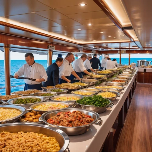 breakfast on board of the iron,portuguese galley,galley,breakfast buffet,on a yacht,catering,buffet,catering service bern,long table,mediterranean cuisine,sicilian cuisine,food table,floating restaurant,two-handled sauceboat,charter,meal  ready-to-eat,sea foods,bahian cuisine,salad bar,cold buffet,Photography,General,Realistic