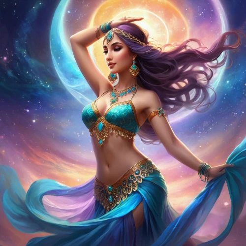 belly dance,zodiac sign libra,the zodiac sign pisces,fantasy woman,fantasy art,horoscope libra,sorceress,blue enchantress,fantasy picture,mermaid background,sun moon,horoscope pisces,jasmine,oriental princess,fantasy portrait,libra,believe in mermaids,blue moon rose,goddess of justice,the enchantress,Illustration,Realistic Fantasy,Realistic Fantasy 01