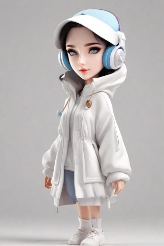 smurf figure,hoodie,3d figure,winterblueher,hooded,game figure,3d model,doll figure,female doll,tracksuit,artist doll,fashion doll,piko,parka,white ling,babushka doll,vax figure,whitey,cloth doll,bjork,Digital Art,3D