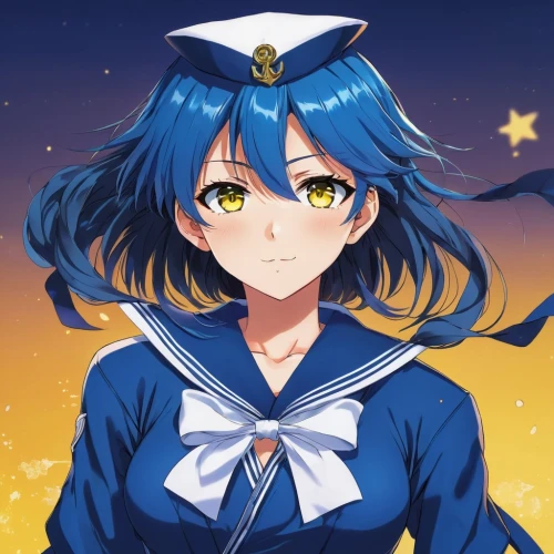 delta sailor,sailor,admiral,nautical star,kantai collection sailor,navy,hamearis lucina,sonoda love live,ferry,blue star,admiral von tromp,toori,marine,umiuchiwa,neptune,himuto,wiz,blue heart,starry sky,ganai,Illustration,Japanese style,Japanese Style 03