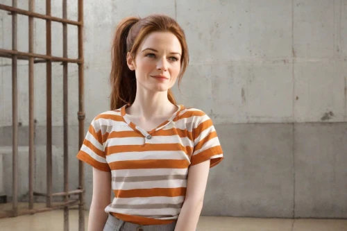 realdoll,sigourney weave,prisoner,detention,pippi longstocking,prison,horizontal stripes,female doll,girl in t-shirt,lori,female hollywood actress,main character,clementine,anime 3d,maci,liberty cotton,television character,redhead doll,girl with cereal bowl,animated cartoon,Photography,Realistic