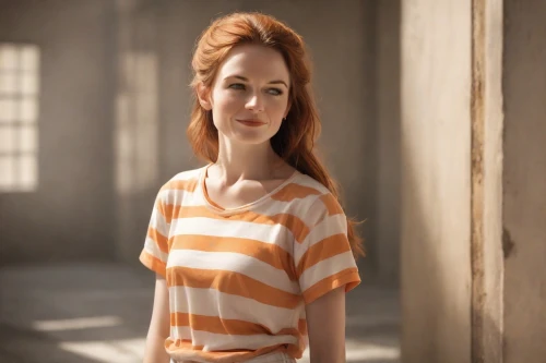 clary,orange,horizontal stripes,cotton top,maci,liberty cotton,bright orange,mary jane,redhead doll,girl in t-shirt,orange robes,cinnamon girl,orange color,clementine,in a shirt,pippi longstocking,queen cage,nora,sigourney weave,redheaded,Photography,Commercial