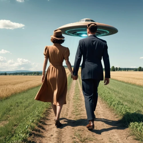 vintage man and woman,extraterrestrial life,vintage boy and girl,ufos,couple goal,saucer,passengers,ufo,man and woman,flying saucer,abduction,man and wife,honeymoon,as a couple,vintage couple silhouette,travelers,arrival,two people,ufo intercept,cosmos,Photography,General,Realistic
