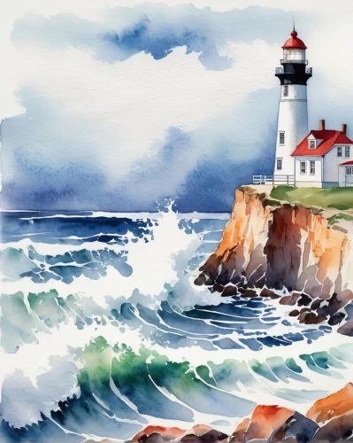 light house,lighthouse,electric lighthouse,watercolor,watercolor painting,watercolor background,crisp point lighthouse,red lighthouse,light station,petit minou lighthouse,watercolor paint,watercolor sketch,point lighthouse torch,maine,portland head light,watercolor blue,watercolors,water color,pigeon point,watercolor cafe,Illustration,Paper based,Paper Based 25