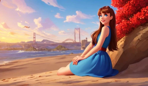 girl in a long dress,world digital painting,cg artwork,beach background,summer background,landscape background,by the sea,seaside,a girl in a dress,background images,mermaid background,digital painting,seaside view,japanese sakura background,fantasy picture,summer day,blue sea,summer evening,beach scenery,dusk background,Common,Common,Cartoon
