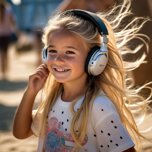 listening to music,little girl in wind,headphone,headphones,wireless headset,music player,audio player,music,music is life,wireless headphones,head phones,audiophile,blond girl,mp3 player accessory,music on your smartphone,earphone,mp3 player,handsfree,girl with speech bubble,bluetooth headset,Photography,General,Natural