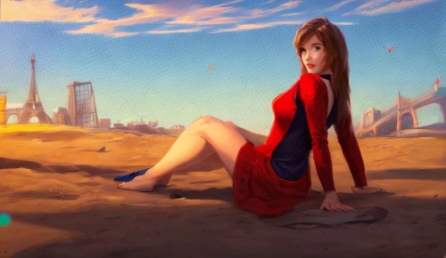 man in red dress,girl in red dress,girl on the dune,girl in a long dress,red cape,red background,beach background,on a red background,world digital painting,asuka langley soryu,desert background,lady in red,french digital background,girl in a long,landscape background,background image,red tunic,cg artwork,red skirt,creative background,Common,Common,Cartoon