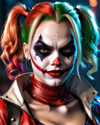 harley quinn,harley,joker,clown,scary clown,evil woman,edit icon,horror clown,creepy clown,cg artwork,killer,harlequin,it,comic characters,cirque,killer smile,marvelous,supervillain,face paint,rodeo clown