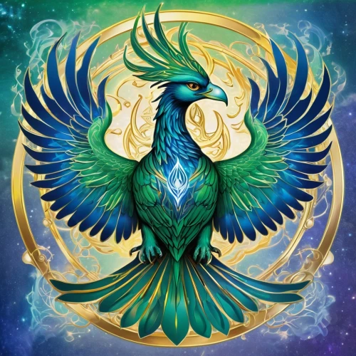 garuda,zodiac sign libra,the zodiac sign pisces,constellation swan,blue and gold macaw,gryphon,fairy peacock,peacock,zodiac sign gemini,phoenix rooster,horoscope pisces,phoenix,harpy,horoscope libra,quetzal,horus,ornamental bird,winged heart,dove of peace,virgo,Illustration,Realistic Fantasy,Realistic Fantasy 20