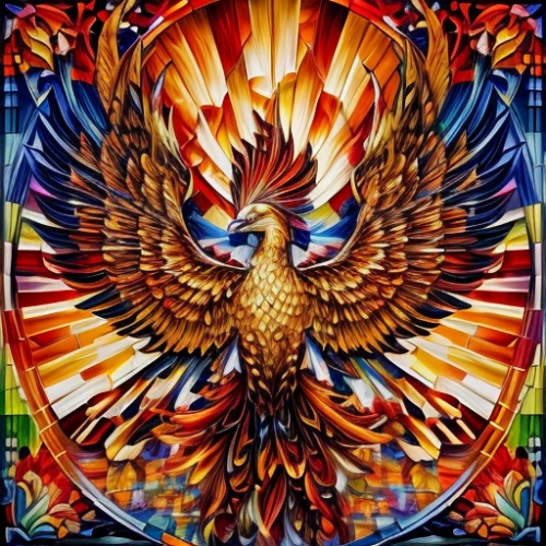phoenix rooster,phoenix,firebird,eagle,eagle illustration,fire birds,imperial eagle,dove of peace,pentecost,fire mandala,mongolian eagle,sunburst background,eagle head,fawkes,psychedelic art,eagle vector,eagles,flame of fire,fire angel,gryphon,Calligraphy,Painting,Sunset Oil Painting