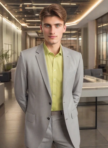 real estate agent,white-collar worker,businessman,blur office background,male model,men's suit,ceo,neon human resources,business man,businessperson,sales man,sales person,dress shirt,office worker,business angel,estate agent,formal guy,men clothes,accountant,financial advisor,Photography,Realistic
