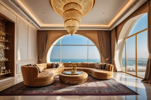 luxury home interior,jumeirah,jumeirah beach hotel,great room,penthouse apartment,largest hotel in dubai,livingroom,emirates palace hotel,living room,breakfast room,luxury property,window treatment,ocean view,family room,uae,luxurious,ornate room,sitting room,luxury,contemporary decor,Photography,General,Realistic
