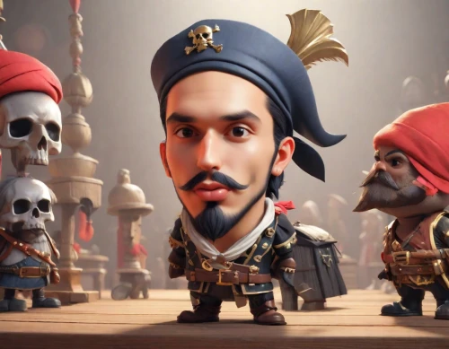 pirate,piracy,pirates,pirate treasure,sultan,scandia gnome,east indiaman,scandia gnomes,gnome,kul-sharif,conquistador,turban,musketeer,seafarer,merchant,jolly roger,galleon,don quixote,gnomes,sikaran,Digital Art,3D