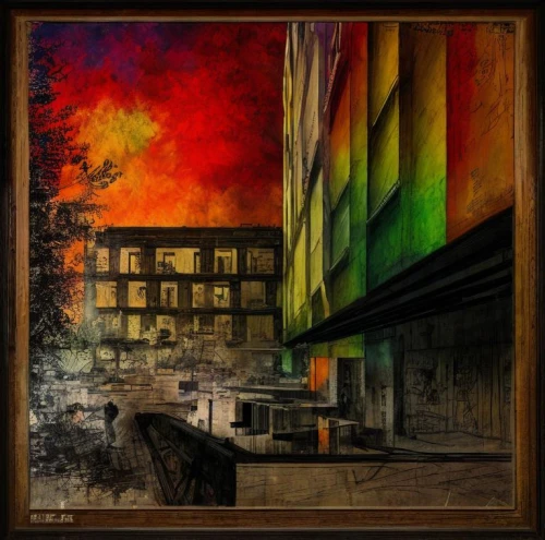 store fronts,color frame,urban landscape,city scape,spectra,art deco background,an apartment,photo painting,apartment house,apartment block,spectral colors,photomanipulation,photo art,rainbow background,townscape,world digital painting,the coffee shop,light spectrum,traffic light,apartment building,Art sketch,Art sketch,Newspaper