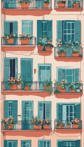 paris balcony,balconies,watercolor paris balcony,french windows,an apartment,apartments,balcony garden,apartment building,vintage wallpaper,french building,apartment,apartment block,apartment house,balcony,shutters,terrace,houses clipart,row of windows,terraces,facade painting,Illustration,Japanese style,Japanese Style 06