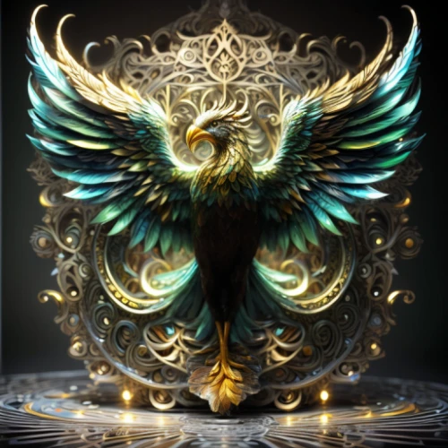 garuda,firebird,gryphon,apophysis,gold filigree,angelology,archangel,metatron's cube,divine healing energy,winged heart,angel wing,ornamental bird,dove of peace,the archangel,eagle,harpy,fractalius,gold spangle,golden crown,imperial eagle