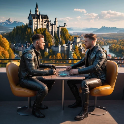 valerian,dialogue windows,men sitting,chess men,officers,a meeting,romantic meeting,officer,dialogue window,chess game,neuschwanstein,business meeting,concierge,police officers,a fairy tale,overlook,fairytale,leather,bach knights castle,round table,Photography,General,Sci-Fi