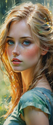 world digital painting,mystical portrait of a girl,fae,fantasy portrait,the blonde in the river,fantasy art,faery,dryad,girl on the river,portrait background,faerie,girl in the garden,art painting,girl in a long,oil painting,photo painting,fantasy picture,heroic fantasy,oil painting on canvas,jessamine,Conceptual Art,Oil color,Oil Color 11
