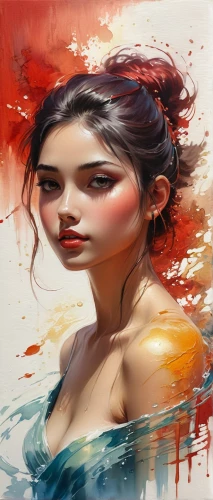 world digital painting,digital painting,painting technique,mulan,fantasy portrait,geisha,digital art,hand digital painting,siren,girl on the river,girl portrait,moana,portrait background,mystical portrait of a girl,illustrator,art painting,mermaid vectors,boho art,geisha girl,girl drawing,Illustration,Realistic Fantasy,Realistic Fantasy 01