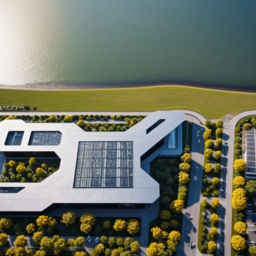 solar power plant,solar cell base,sewage treatment plant,house with lake,solar panels,solar farm,solar photovoltaic,artificial island,autostadt wolfsburg,offshore wind park,solar field,solar panel,hydropower plant,solar modules,artificial islands,house by the water,eco hotel,solar batteries,jeju,lake view,Photography,General,Sci-Fi
